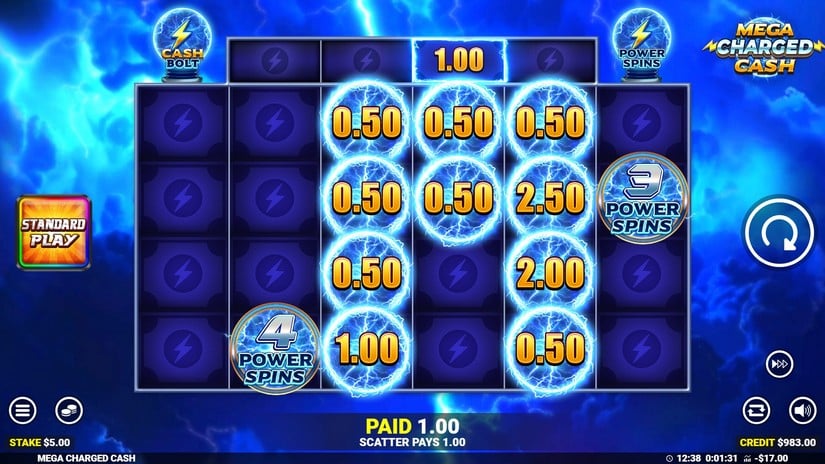 Mega Charged Cash slot screen 3