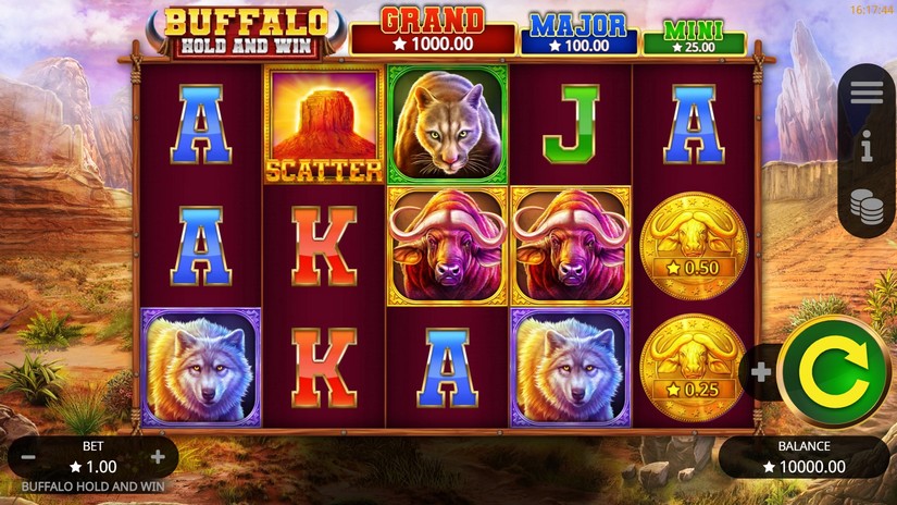 Buffalo Hold and Win slot screen 1