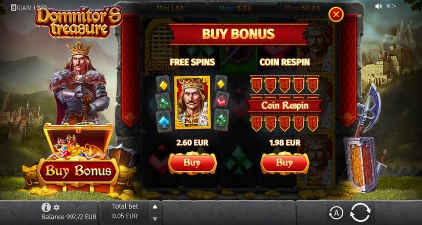 Domnitors Treasure slot screen 3