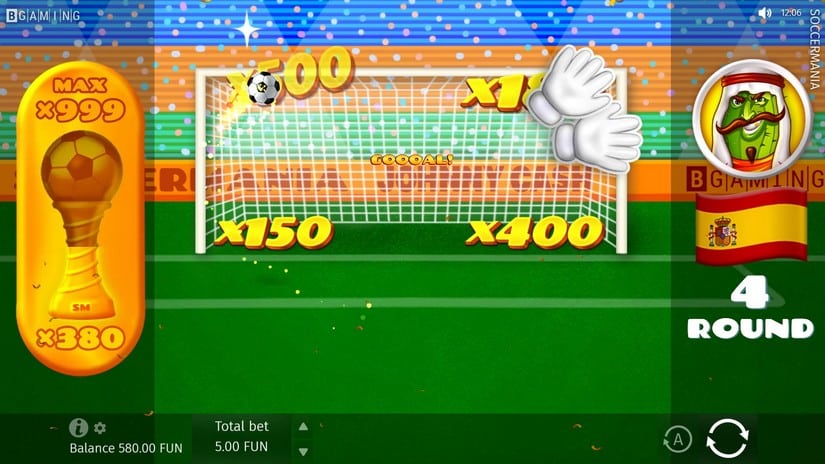 Soccermania slot screen 7