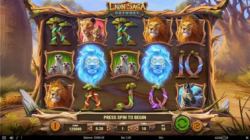 Lion Saga Odyssey slot screen 1