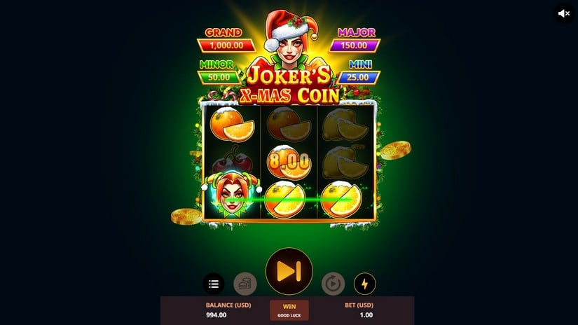 Joker’s X-Mas Coin slot screen 2