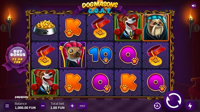 Dogmasons GOAT slot screen 1