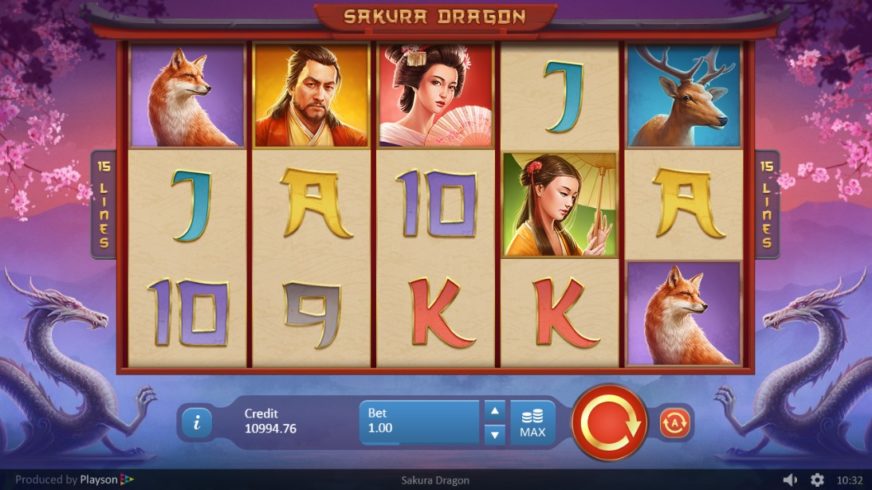 Sakura Dragon slot screen 1