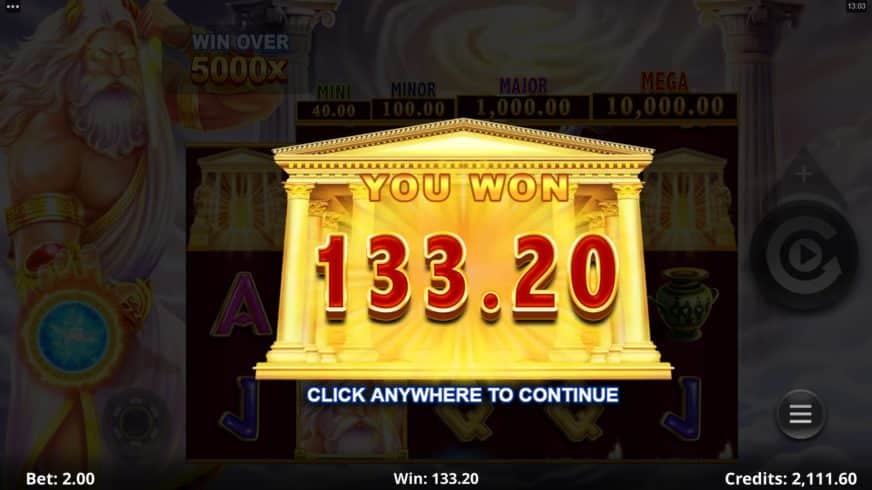 Wild Link Zeus slot screen 9