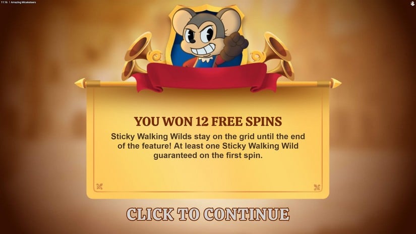 Amazing Miceketeers slot screen 3