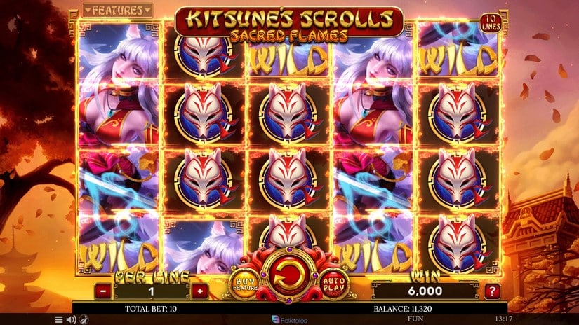 Kitsune’s Scrolls Sacred Flames slot screen 3