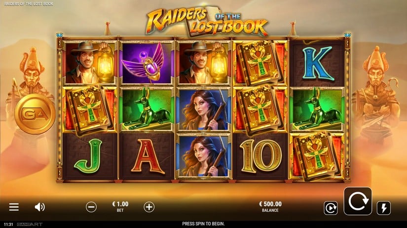 Raiders of the Lost Book slot screen 1