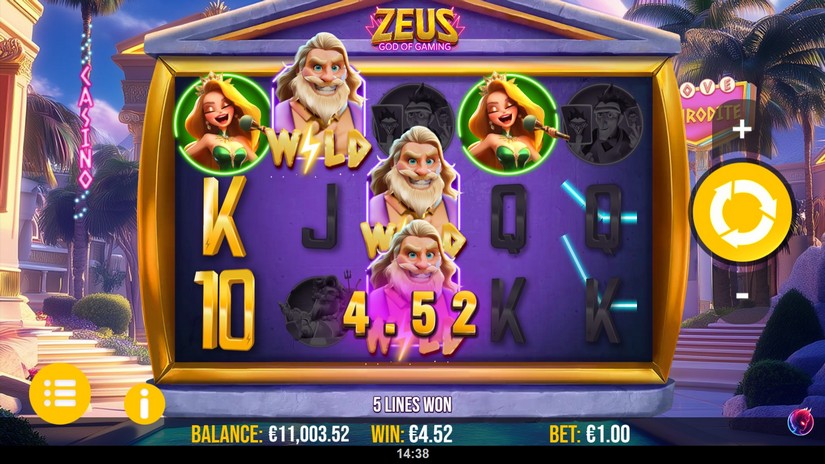 Zeus God of Gaming slot screen 2