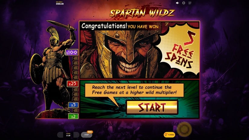 Spartan Wildz slot screen 5