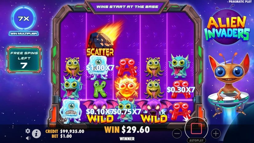 Alien Invaders slot screen 6