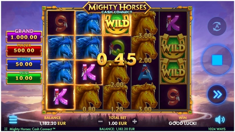 Mighty Horses Cash Connect slot screen 2