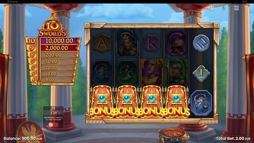 10 Swords slot screen 2