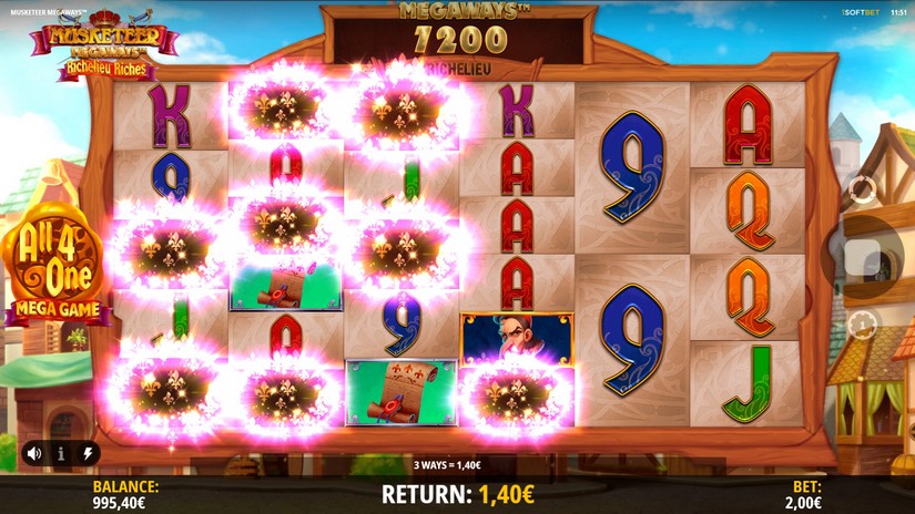 Musketeer Megaways slot screen 2