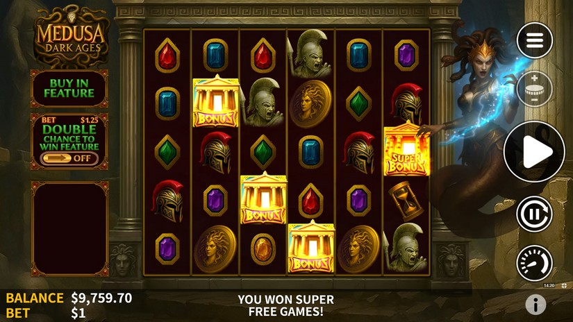 Medusa Dark Ages slot screen 2