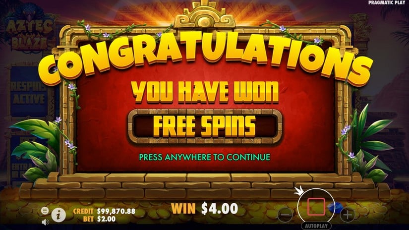 Aztec Blaze slot screen 4