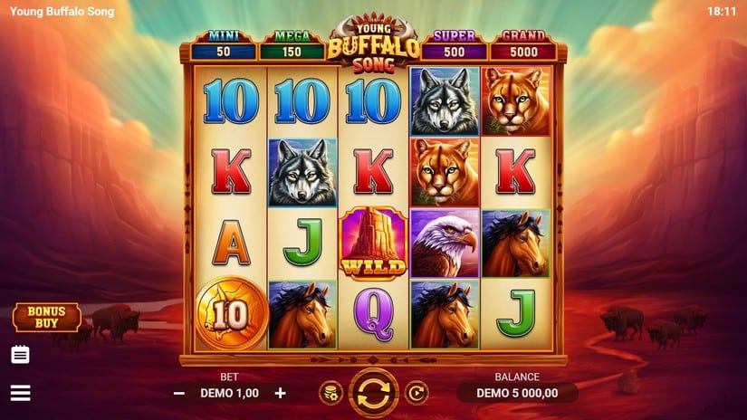 Young Buffalo Song slot screen 1