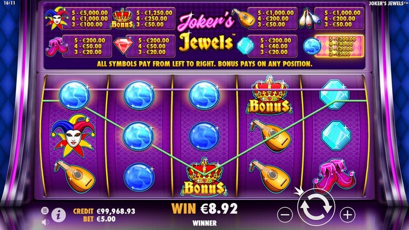 Joker’s Jewels slot screen 3