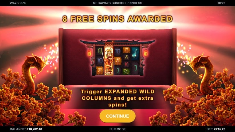Bushido Princess Megaways slot screen 2