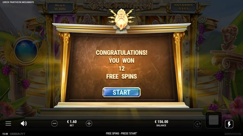 Greek Pantheon Megaways slot screen 3