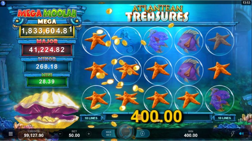 Atlantean Treasures Mega Moolah slot screen 3
