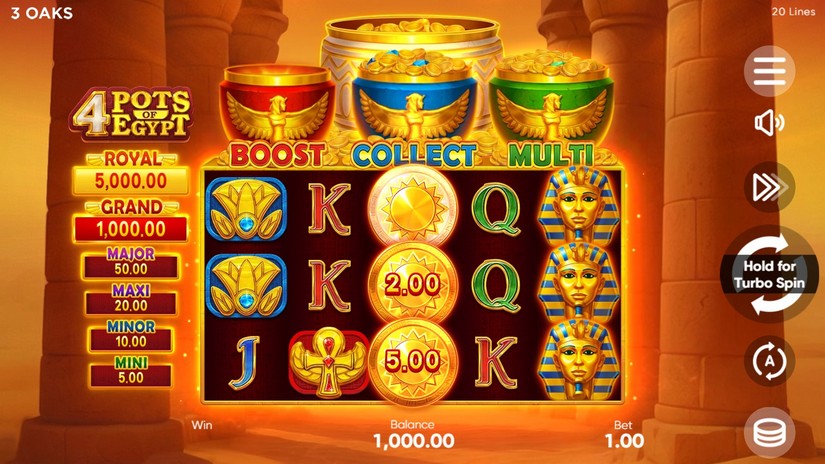 4 Pots of Egypt slot screen 1