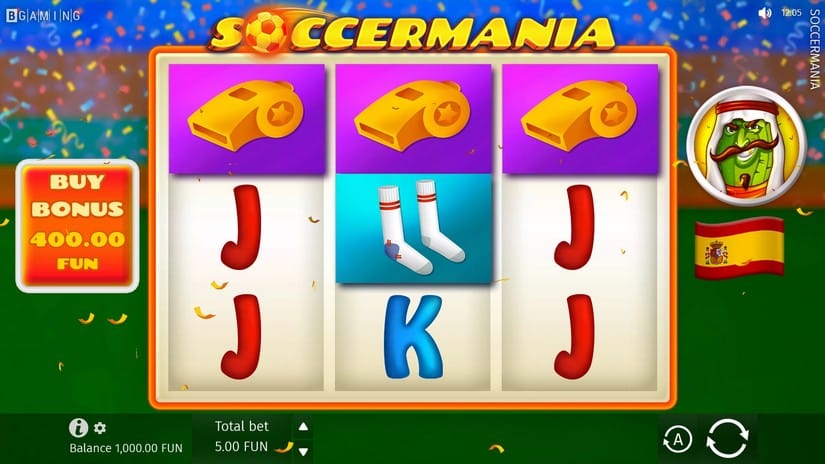 Soccermania slot screen 2