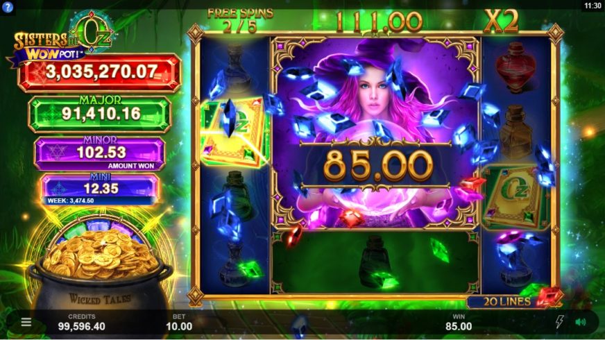 Sisters of Oz WOWPot slot screen 4