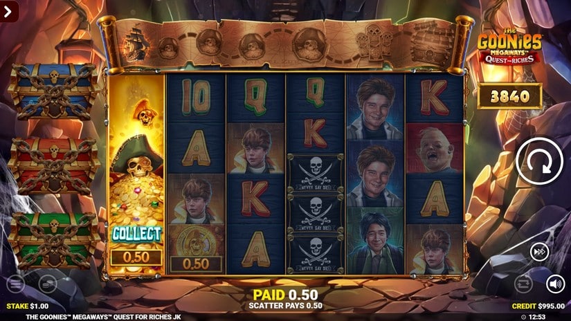 The Goonies Quest For Riches slot screen 2