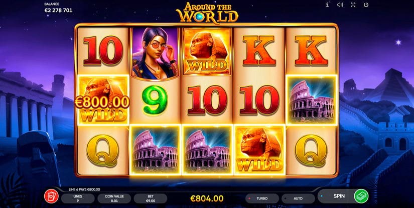 Around the World slot screen 2