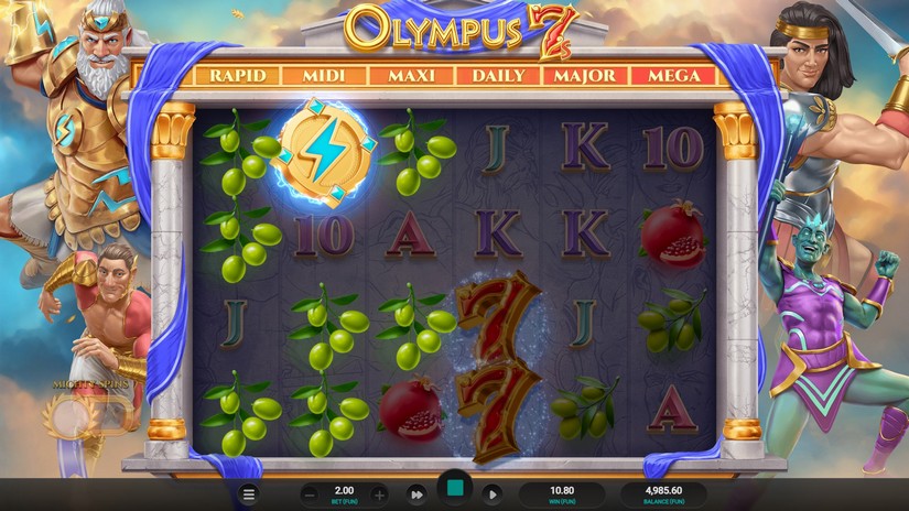 Olympus 7’s Dream Drop slot screen 3
