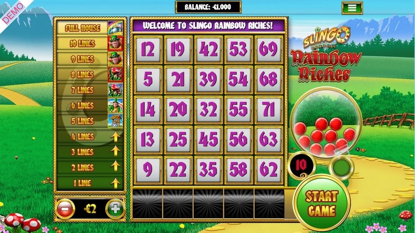 Slingo Rainbow Riches slot screen 1