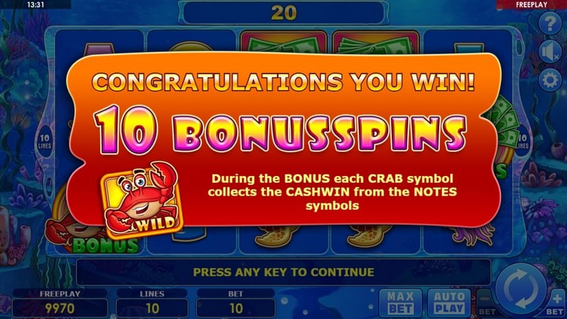 Cash & Crab slot screen 3
