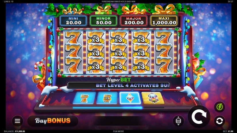 Firedream Xmas Hold and Win slot screen 1