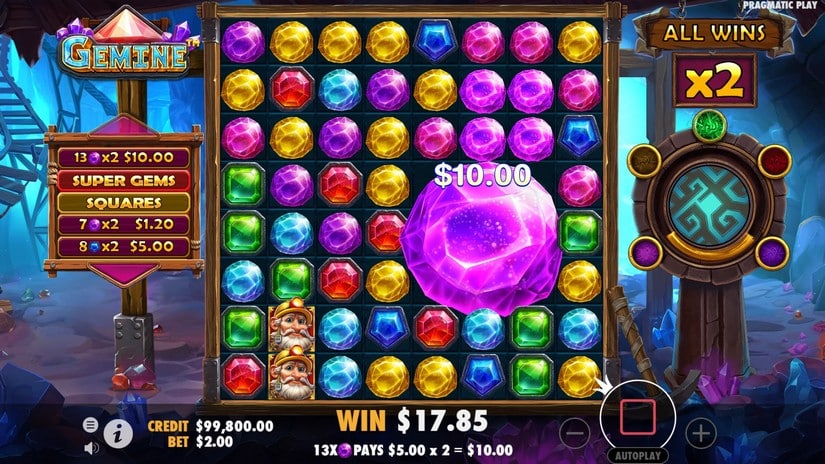 Gemine slot screen 4