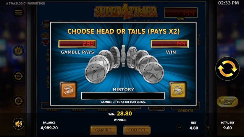 Super4Timer slot screen 2