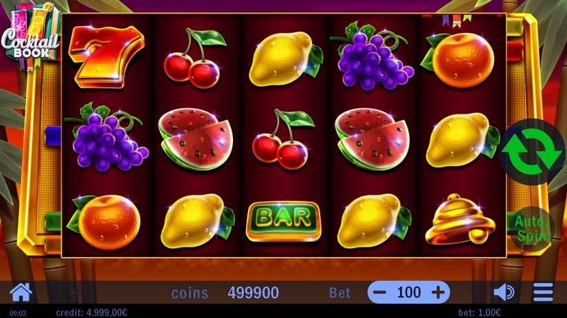 Cocktail Book slot screen 1