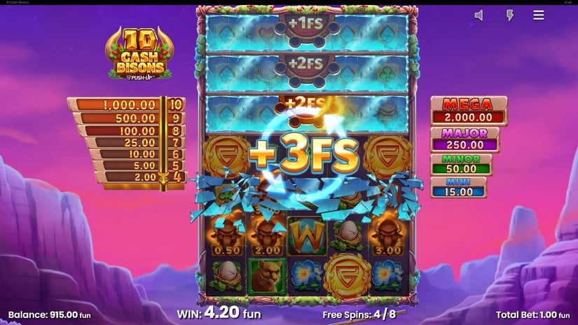 10 Cash Bisons slot screen 3