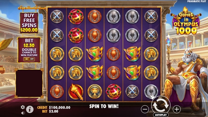 Games in Olympus 1000 slot screen 1