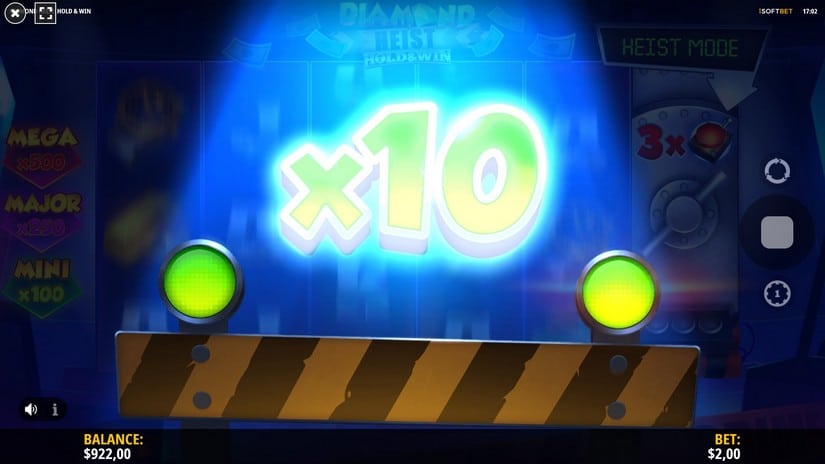 Diamond Heist Hold & Win slot screen 5