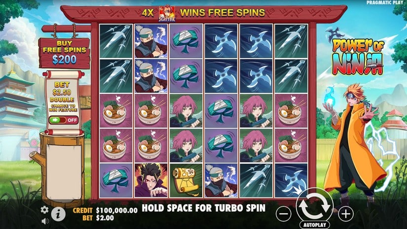 Power of Ninja slot screen 1
