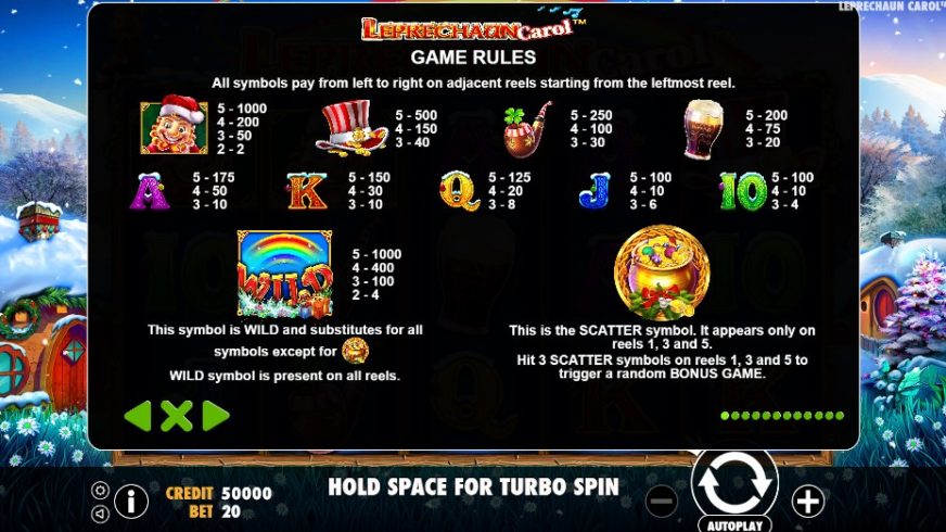 Leprechaun Carol slot screen 2