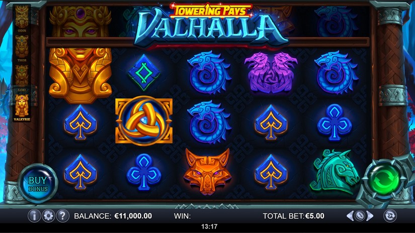 Towering Pays Valhalla slot screen 1