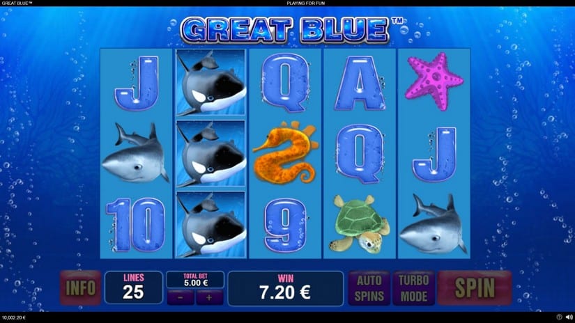 Great Blue slot screen 2