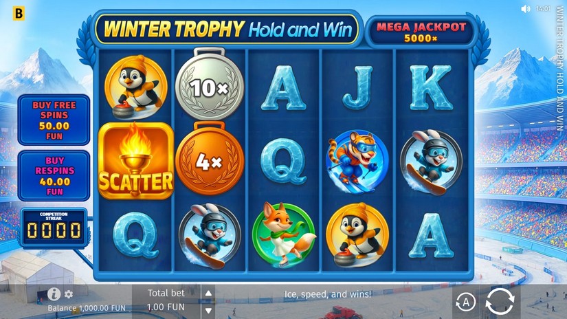 Winter Trophy Hold and Win slot screen 1