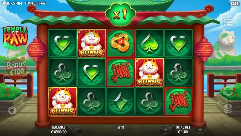 Temple of Paw slot screen 1