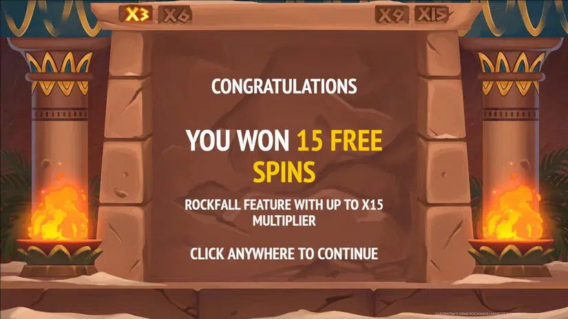 Cleopatras Gems Rockways slot screen 3