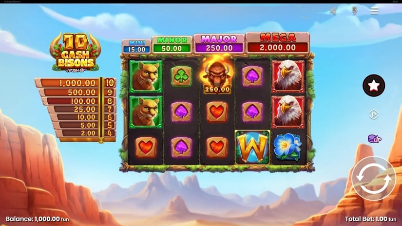 10 Cash Bisons slot screen 1