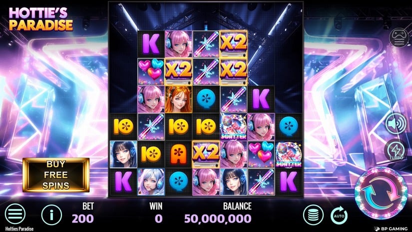 Hottie’s Paradise slot screen 1