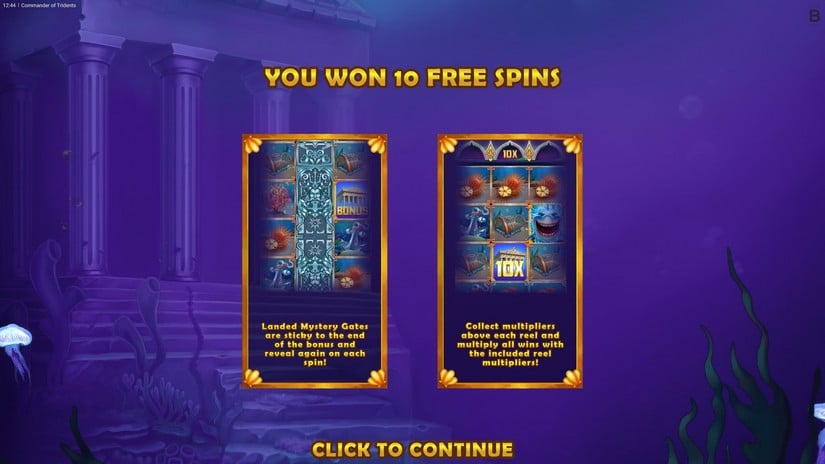 Commander of Tridents slot screen 3